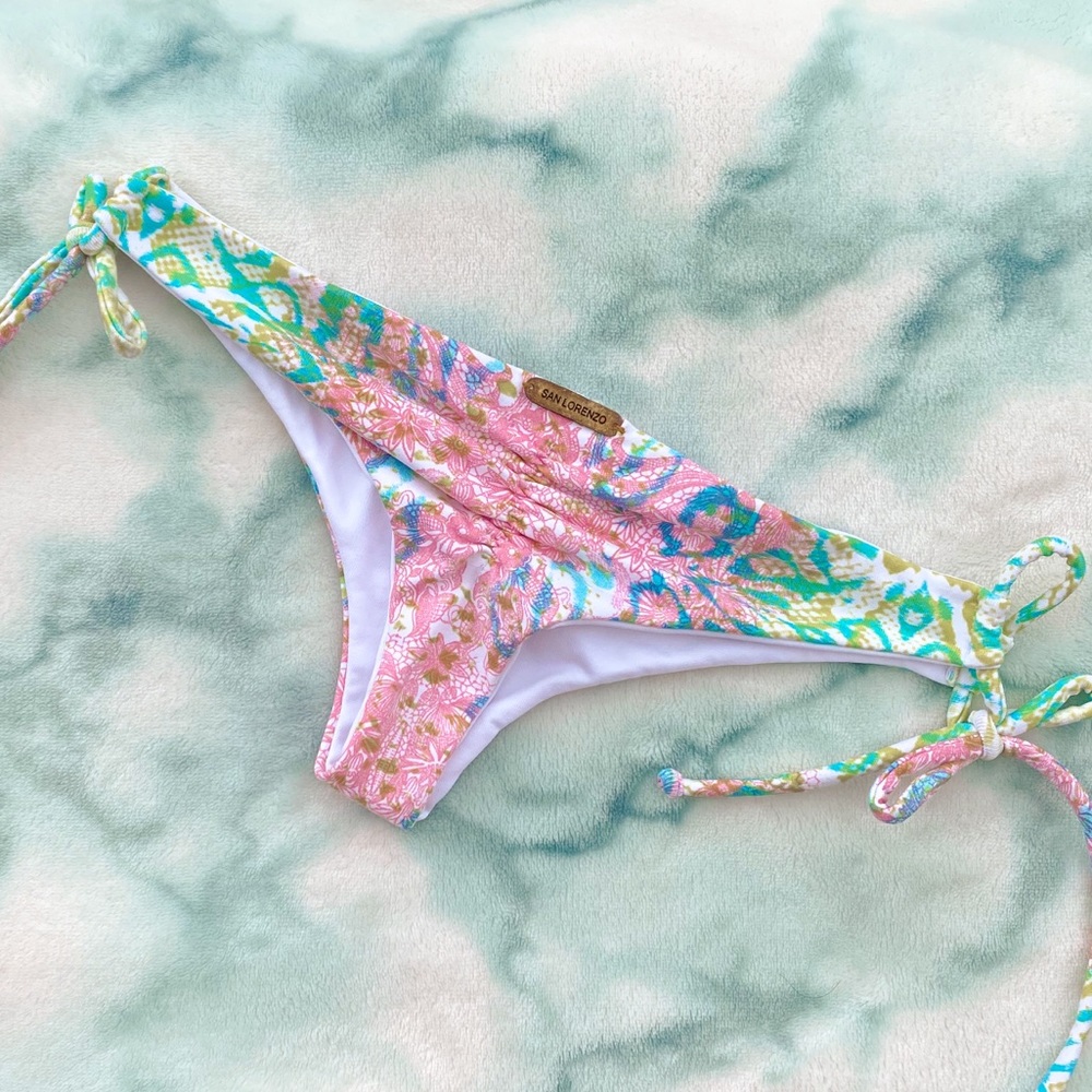 San Lorenzo White Leopard Snake Bikini Bottom